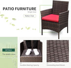 Greesum 3 Pieces Patio Furniture Sets Outdoor PE Rattan Wicker Chairs - Image 4