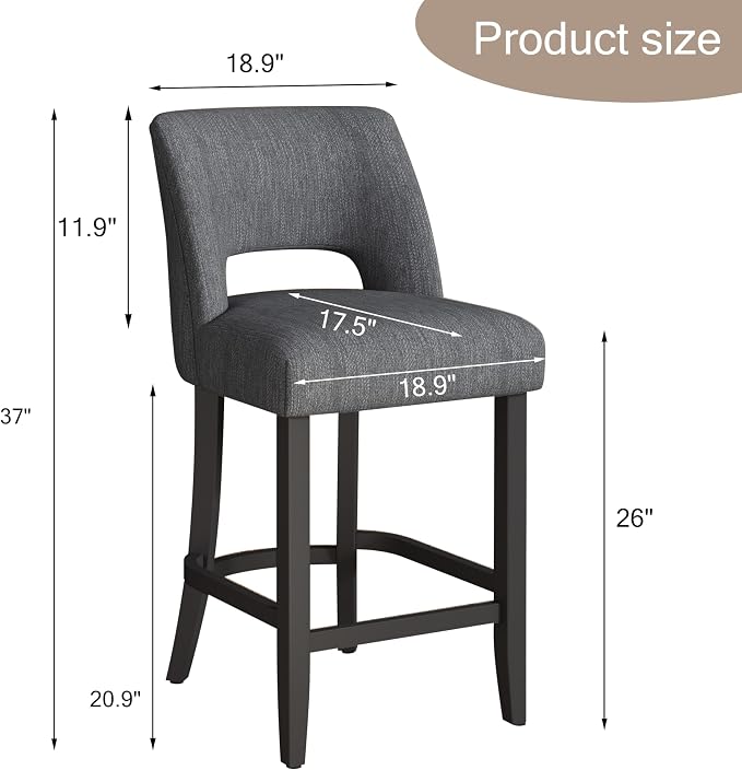 VKNOW Bar Stools Set of 4, Modern Counter Stools - Image 2