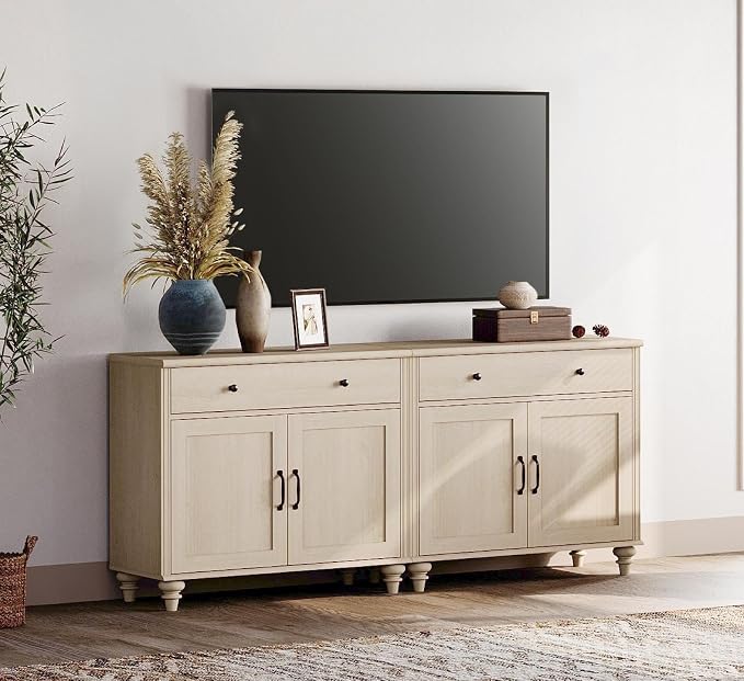 WAMPAT Farmhouse TV Stand for 75 inch TV by WAMPAT