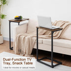 AMHANCIBLE C Shaped End Tables Set of 2, Couch Side Tables that Slide Under Sofa - Image 6