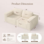 Vesgantti 80" Modular Sectional Sofa, Corduroy Cloud Couch - Image 2