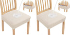 Smiry Waterproof Seat Covers for Dining Room Chairs Set of 4, Stretch Jacquard by Smiry