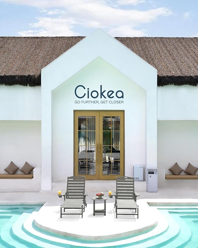 Ciokea Outdoor Lounge Chair Set of 4, All Weather Patio Chaise Lounge Chairs - Image 2