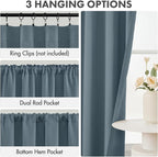 MIULEE 4 Panel Set Short Bedroom Blackout Curtains 54 Inch Long Grey Blue | - Image 2