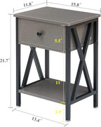 VECELO Nightstands Set of 2, Modern Bedside End Tables, Night Stands - Image 3