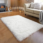 White Faux Fur Rug 3x5 Faux Sheepskin Rugs - Image 8