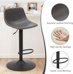 Adjustable Bar Stools Set of 2, Mid Century Modern Swivel Bar Stools, - Image 6