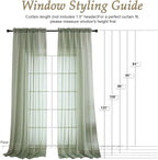 Sage Green Sheer Curtains 120 Inches Long 2 Panels Set, 59 Inch Extra Wide Soft - Image 2