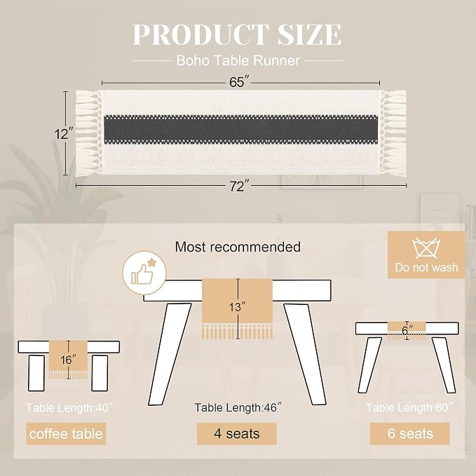 FEXIA Boho Table Runner for Summer Home Decor - Image 3