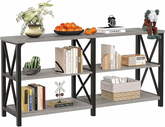 LVB Industrial Entryway Table, Farmhouse Rustic Console Table Behind Couch - Image 9