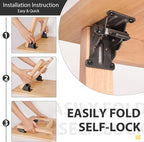 8 Pack Folding Brackets, Self-Lock Hinge - Image 3