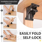 2 Pack Folding Brackets, Self-Lock Hinge - Image 3