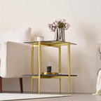 LumFurn Glass End Table, Mid-Century Modern Design Sofa Table, - Image 4