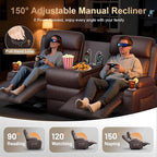 3-Seater Reclining Sofa Couch, RV Wall Hugger Loveseat - Image 3