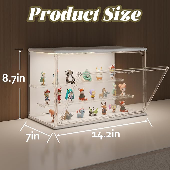 Clear Display Case for Collectibles, 3-Tier Adjustable Figure Display Case - Image 2