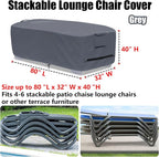 Outdoor Chaise Lounge Cover for 4-6 Stackable Patio Chaise Lounge Chairs - Image 2