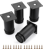 OwnMy 4PCS 4 Inch Furniture Legs Feets Metal Cabinet Legs, Adjustable Round by OwnMy