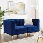 Modway EEI-4346-NAV Triumph Channel Tufted Performance Velvet Loveseat by Modway