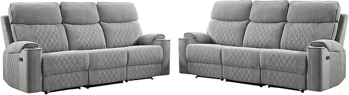HAOMARKETS Power Oversized Reclining Sofa Couch Set of 2 - Image 8