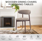 COLAMY Wooden Dining Chairs Set of 6, Modern Fabric Upholstered Kitchen Side - Image 7