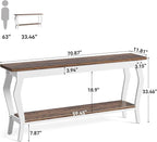 LITTLE TREE 70.9 Inches Long Console Table, 2-Tier Vintage Wooden Sofa Table - Image 2