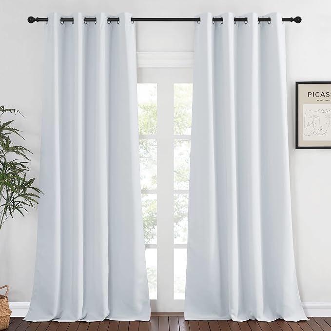NICETOWN Blackout Living Room Curtain Greyish White by NICETOWN