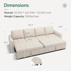 HONBAY Modular Sectional Sleeper Sofa - Image 2
