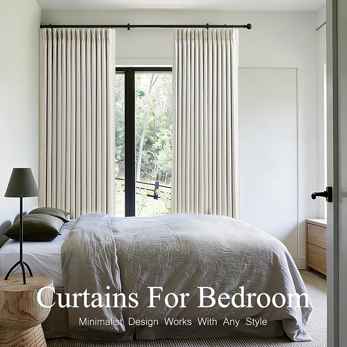 Pinch Pleated Linen Curtains 100% Blackout 96 Inches Long - Image 7