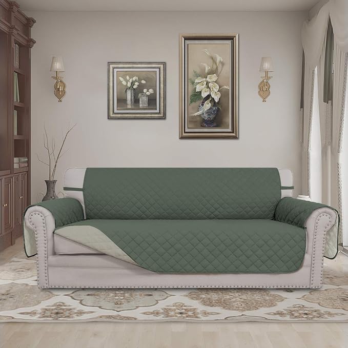 Easy-Going Reversible Couch Cover, 4 Seater Sofa, Washable Slipcover - Image 2