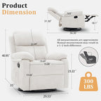 Korser Recliner Chair, 360 Swivel Rocker Chair - Image 2