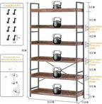 HCHQHS Bookshelf, Adjustable Industrial Bookcase, Vertical Tall Book Shelf - Image 4