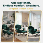 Lazy Chair with Ottoman, Large Accent Chair with Ottoman and a Throw Pillow - Image 8