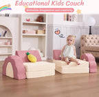 LOAOL Kids Couch 10PCS, Modular Kids Play Couch, Imaginative Convertible Play - Image 6