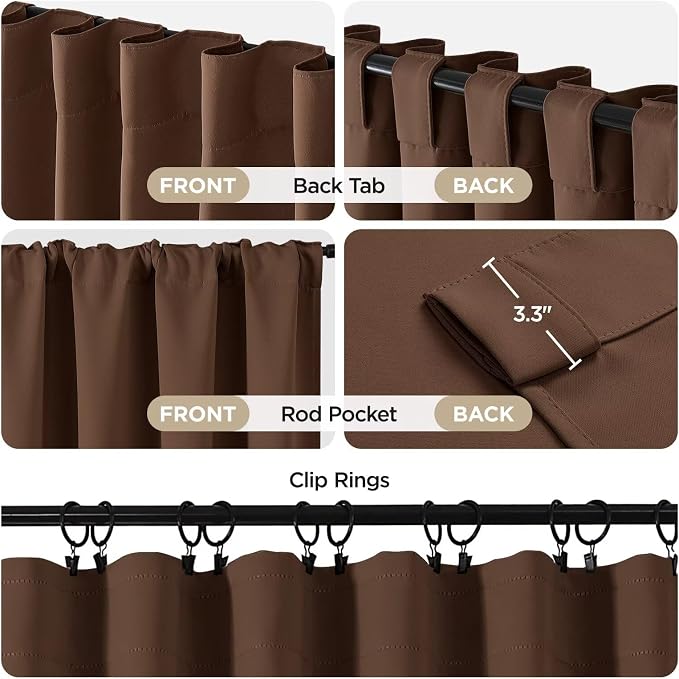Joydeco 90 Inch Curtains for Bedroom, Thermal Insulated Black Out Curtains 2 - Image 2