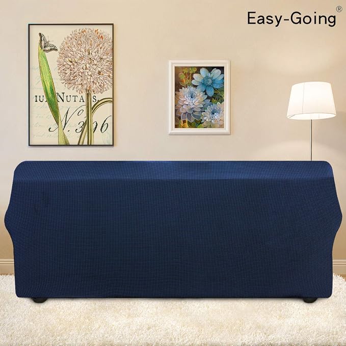 Easy-Going Stretch 4 Seater Oversized Sofa Couch Cover Navy | 1-Piece Extra - Image 3