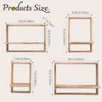 PHOENANCEE Square Floating Shelves, Framed Wall Shelf Decorative Set of 4 - Image 3
