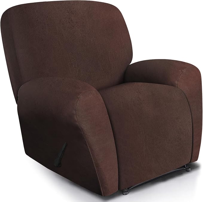 ANARACHON Leather Look Recliner Chair Covers, 4 Pieces Recliner Covers Non Slip by ANARACHON