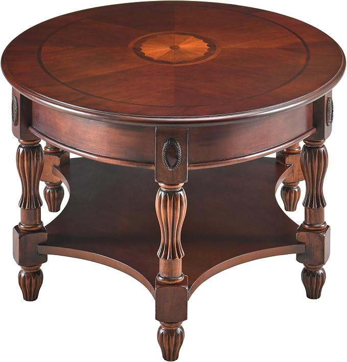 LEEMTORIG Oval Coffee Table for Living Room, Cherry Solid Wood Coffee Table - Image 6