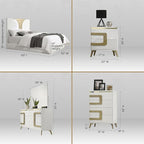 Kings Brand Furniture Claire 6-Piece Queen Size Bedroom Set - Image 6