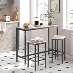 HOOBRO Bar Table and Chairs Set, 47.2” Rectangular Pub Table - Image 3