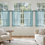 MIULEE Dusty Blue Sheer Curtains 63 Inches Long 4 Panels 42 x 63 Inches | Light - Image 4
