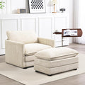 ROWHY Single Armchair with Ottoman, Modern Corduroy Cloud Couch with by ROWHY