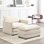 ROWHY Single Armchair with Ottoman, Modern Corduroy Cloud Couch with by ROWHY