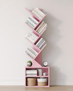 SUNMORY 6 Tier Tree Bookshelf, Small Bookcase by SUNMORY