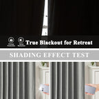 Vision Home Pinch Pleated Dark Grey Blackout Curtains 108 inch Linen Blended - Image 4