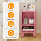ALBAD Metal Nightstand with Lockable Cabinet, Compact Mini Locker Bedside Table - Image 4