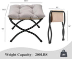 15" Folding Ottoman, Foldable Footrest Stool, Portable Small Foot Stool - Image 3