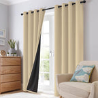 SimpleHome Beige 100% Blackout Curtains Room Darkening Living Room 96 Inch | - Image 8