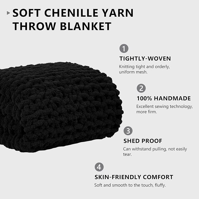 L'AGRATY Chunky Knit Throw Blanket - Image 2