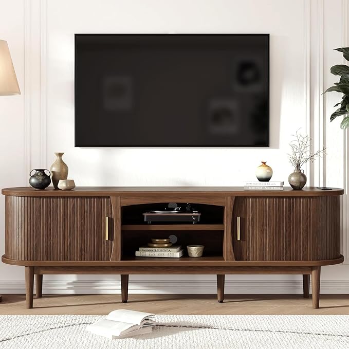 Decofy Mid Century TV Stand for TVs up to 80 Inches, Entertainment Center by Decofy